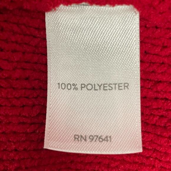 J. Jill Chenille Red Boxy Cropped Cable Knit Sweater Size L Petite - Picture 7 of 9